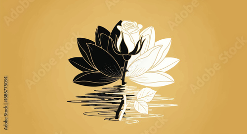 Elegant dual colored flower symbolizing balance and contrast.