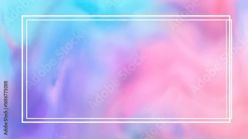 A vibrant, pastel-toned abstract design with soft color blends and framed edges.