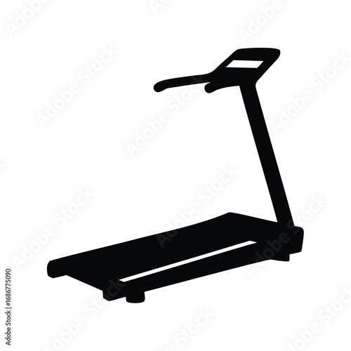 Silhouette of a Treadmill for Fitness and Exercise in a Gym