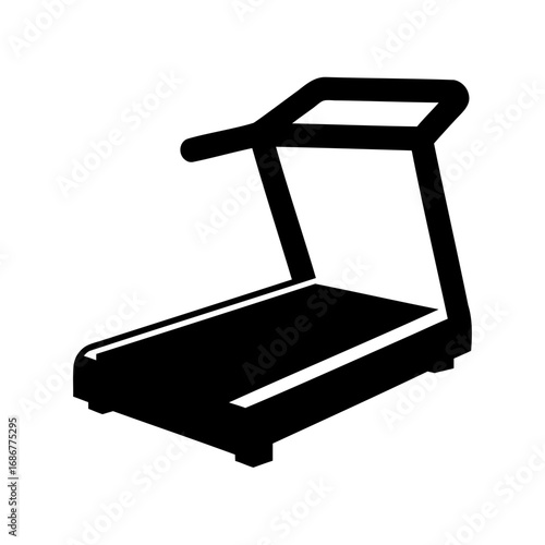 Silhouette of a treadmill for cardio fitness and home exercise equipment