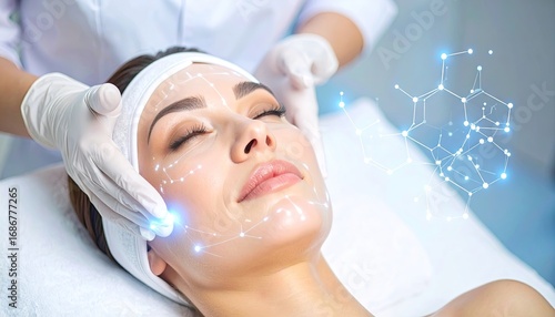 Woman Receiving Regenerative Facial Treatment with Nanotechnology