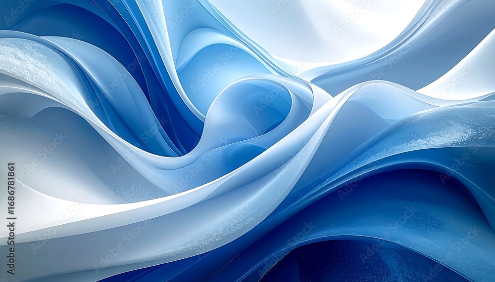 Obraz premium Abstract Blue Swirling Waves Background