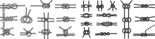vector set of Nautical rope knots
