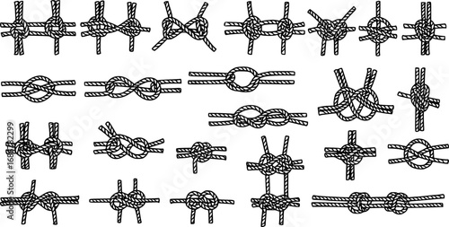 vector set of Nautical rope knots
