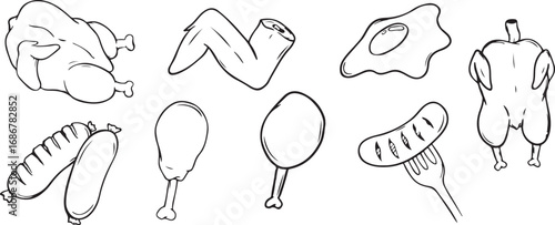 Balloon Doodle Vector Set – Party, Celebration, Hand-Drawn, Sketch, Outline, Air, Minimal, Festive, Decoration, Black, Marker, Toy, Birthday, Holiday, Simple, Graphic, Fun, Symbol
