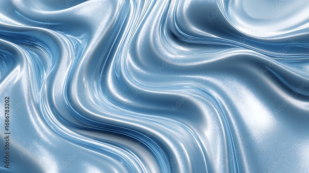 Obraz premium Abstract swirling blue and white liquid metal texture