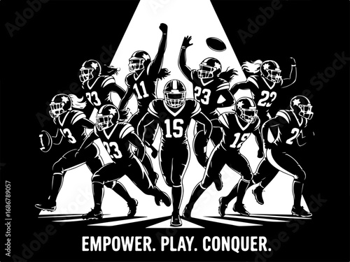 American Football  Players, Sports Art, Team Vector Bundle