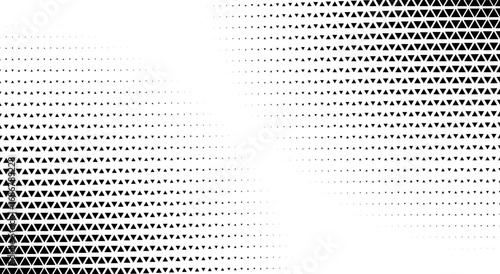 Abstract halftone triangle pattern, geometric gradient background for tech, AI, business presentations, science, architecture, engineering and futuristic digital design projects. Vector illustration