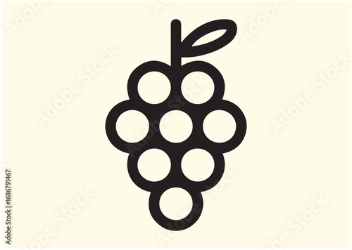 Grape Line art Vector design