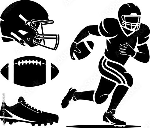 American football, Helmet Players, Sports, Vector