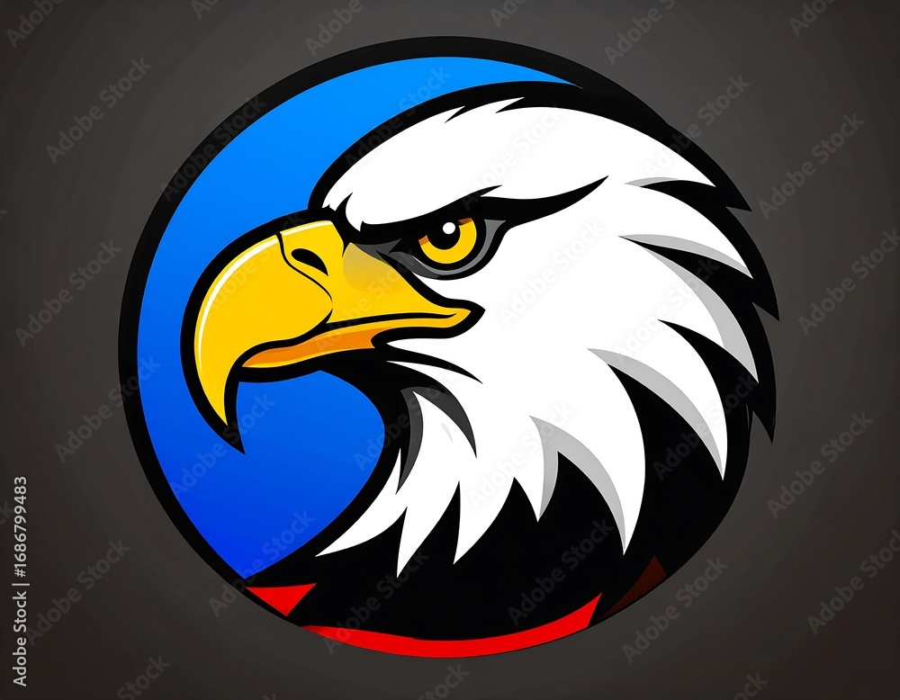 Obraz premium Bald eagle head graphic art