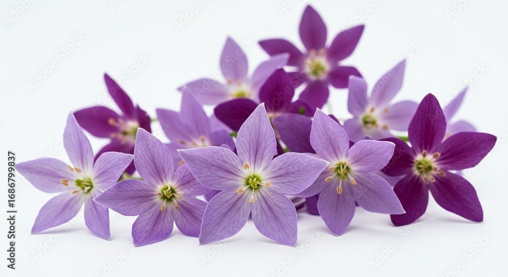 Obraz premium 可憐な紫の花束 柔らかな光で輝く. AI Generated