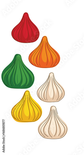 A colorful assortment of sweet dumplings offering a delightful taste experience