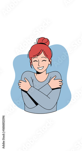 Embracing self love and inner peace through gentle self hugs and positive affirmations for mental well being