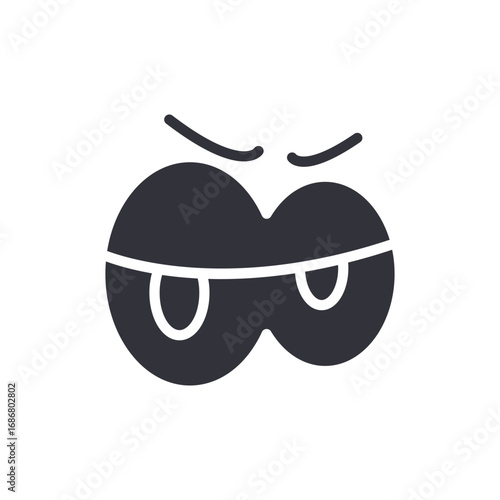 Playful Character Design With Cartoon Eyes and Eyebrows Expressing Fun Disapproval