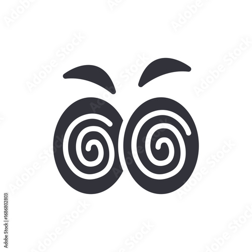 Cartoonish Eyes With Spirals Displaying Confusion Or Dizziness Expression
