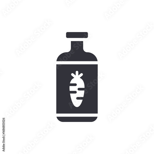 Carrot Elixir In A Stylish Bottle An Abstract Icon Of Healthy Hydration