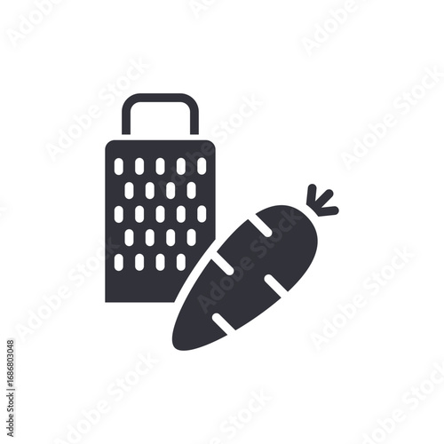 Culinary Preparation With Grater And Carrot Illustrating Healthy Food Lifestyle