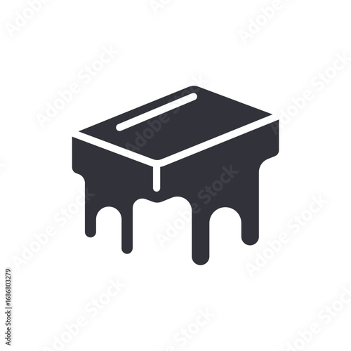 Melting Rectangular Form With Rounded Legs Depicting Geometric Fluidity And Dimensional Structure