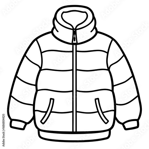Puffer Jacket Outline – Front View