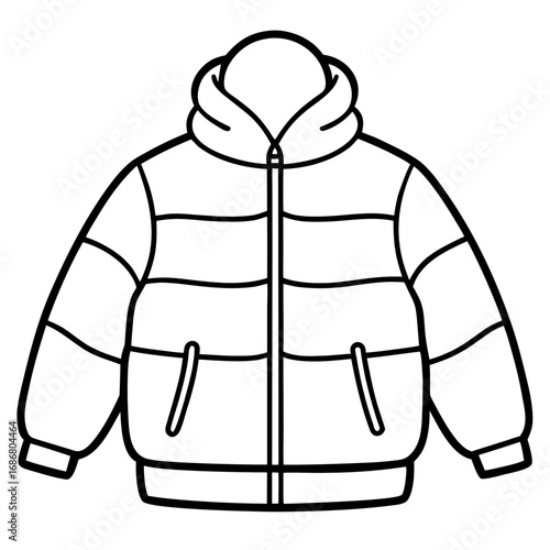Puffer Jacket Outline – Front View