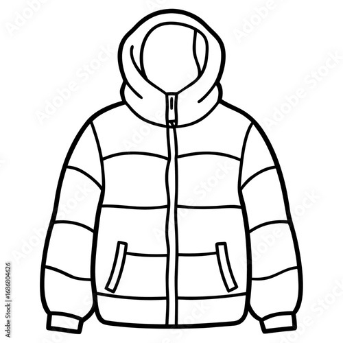 Puffer Jacket Outline – Front View