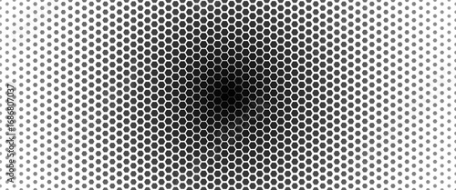 Hexagon pattern, circular gradient center background, symbolizing cosmic energy, AI, blockchain, cyber security, futuristic business innovation for technology, astronomy or research. Vector backdrop