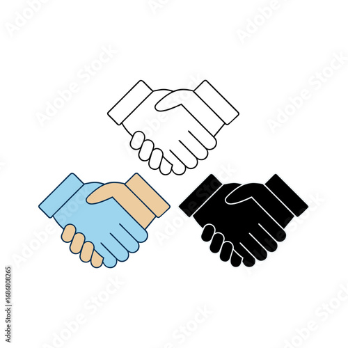 Vector art of handshake icon set