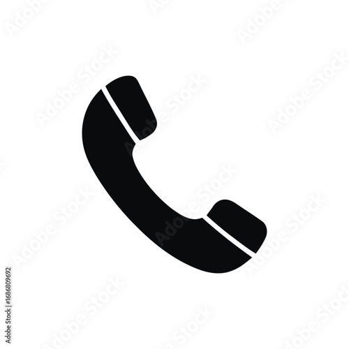 A black telephone receiver icon vector