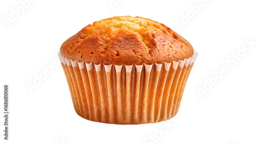 Single plain muffin isolated on transparent background