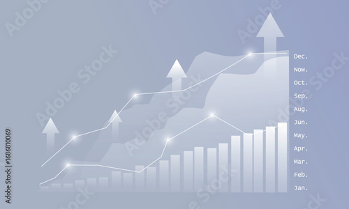 Stock market, economic chart with diagrams