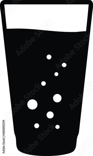 Sparkling Water Silhouette Vector icon on white background