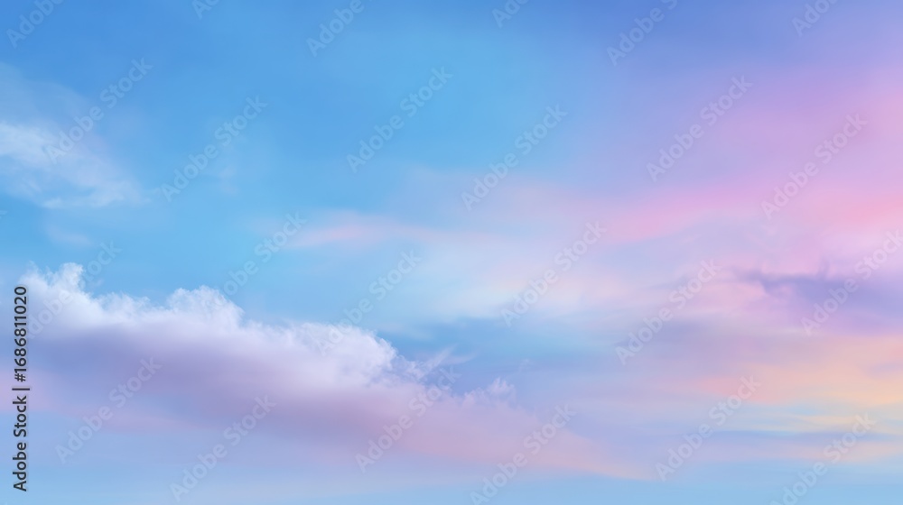 Obraz premium A serene sky blending soft pink and blue hues, inviting tranquility and inspiration.