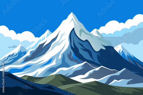 mountain landscape with blue sky