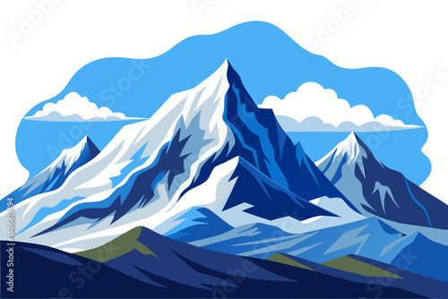 mountain landscape with blue sky