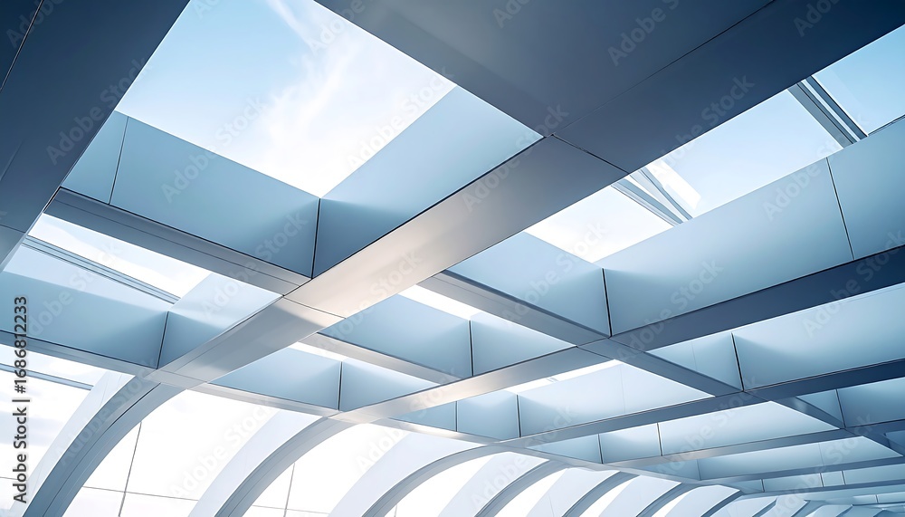 Fototapeta premium Modern Architectural Ceiling with Natural Light