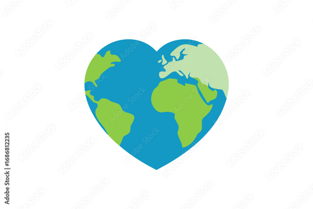 Naklejka premium heart shaped earth