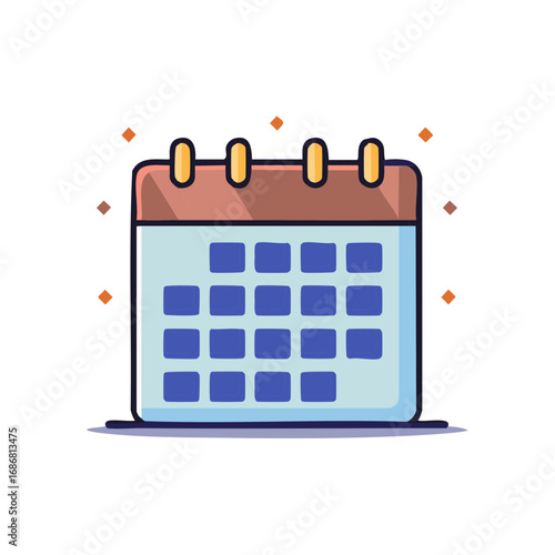 Illustration of a simple calendar with blue squares representing days for organizing and scheduling events