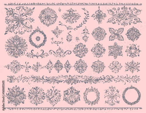 adornos clasicos  grises para plantillas de recursos graficos , fondo personalizable