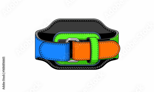 Colorful Safety Belt with Multi-Colored Buckles.