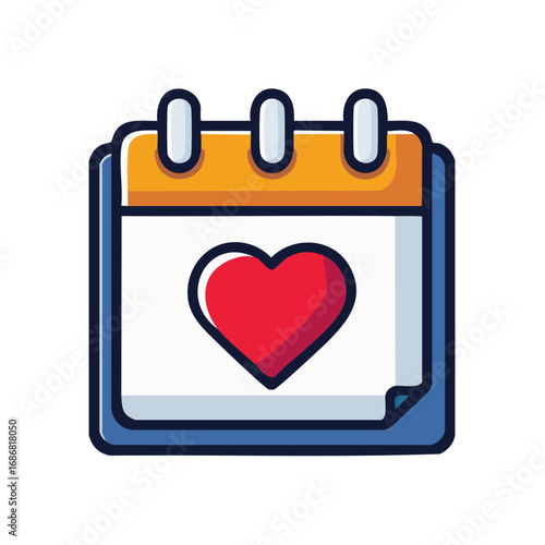 Festive calendar with heart design symbolizes romantic dates or anniversaries celebration