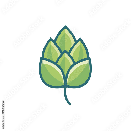 Stylized hop cone vector illustration for brewing concept design
