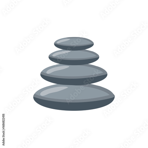Stack of smooth gray balance stones for spa and meditation