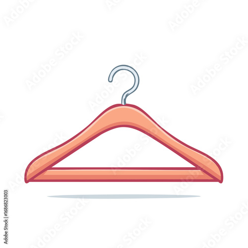 Stylized Empty Clothes Hanger Graphic Design Element for Fashion and Laundry Service