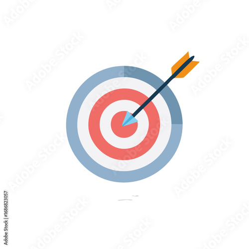 Target with arrow hitting the bullseye illustration, success concept