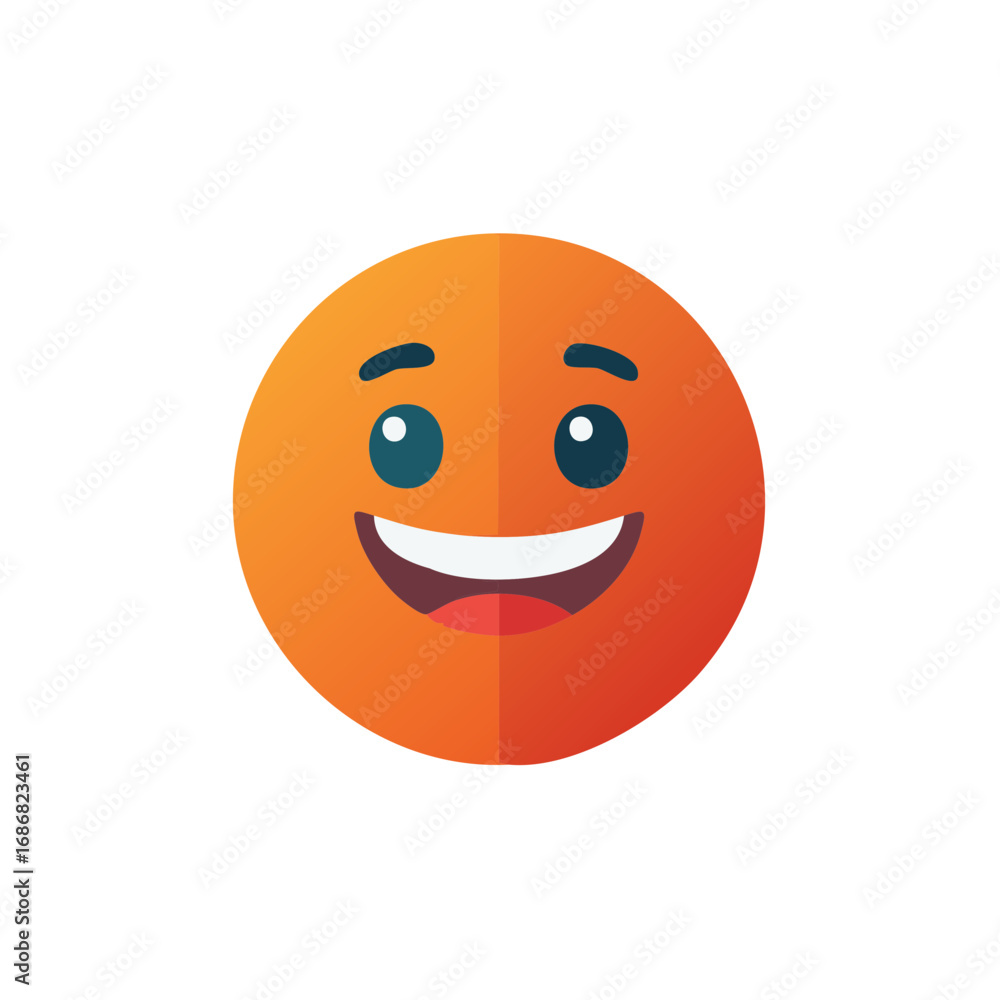 Fototapeta premium Joyful Orange Face with Wide Grinning Smile and Expressive Eyes