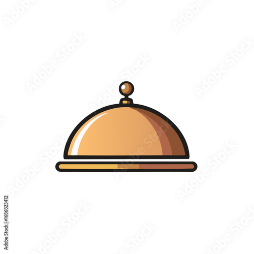 Golden Food Cloche Illustration