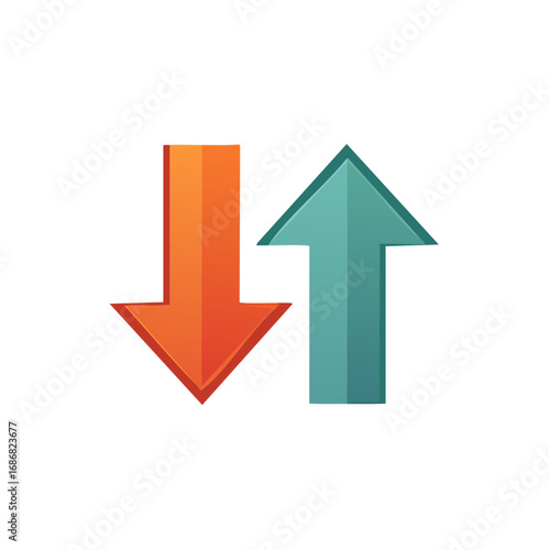 Free Download Two dimensional arrows indicating up and down direction change - GFXLoad