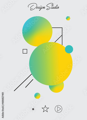 Modern Abstract Design Studio Background with Geometric Gradients