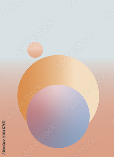 Soft Gradient Circles Abstract Art Background
